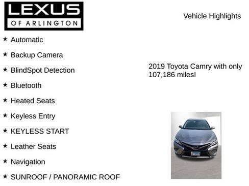 Used 2019 Toyota Camry XSE image 7