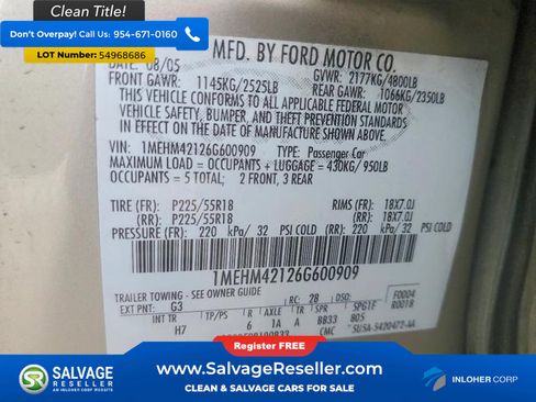 Used 2006 Mercury Montego Premier FWD image 16