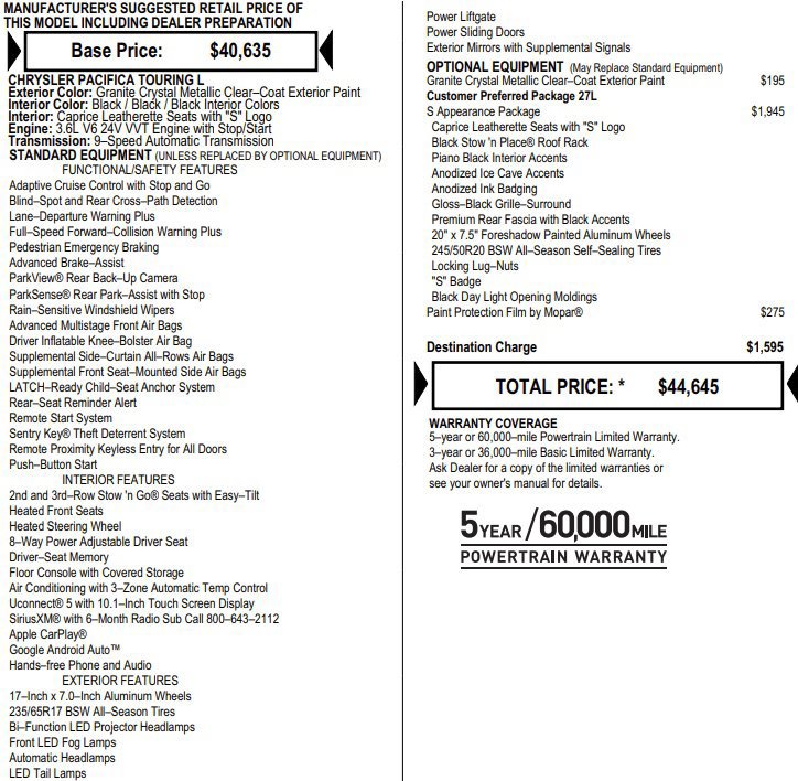 Used 2023 Chrysler Pacifica Touring-L w/ S Appearance Package FWD image 2