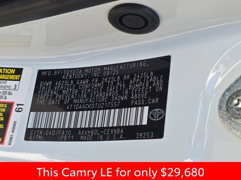Used 2026 Toyota Camry LE w/ Convenience Package FWD image 40