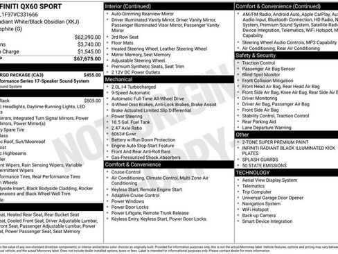 New 2027 INFINITI QX60 Sport w/ Dark Cargo Package AWD/4WD image 12