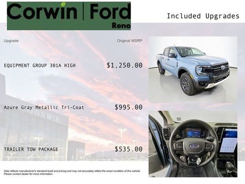 Certified 2025 Ford Ranger XLT w/ Equipment Group 301A High image 3