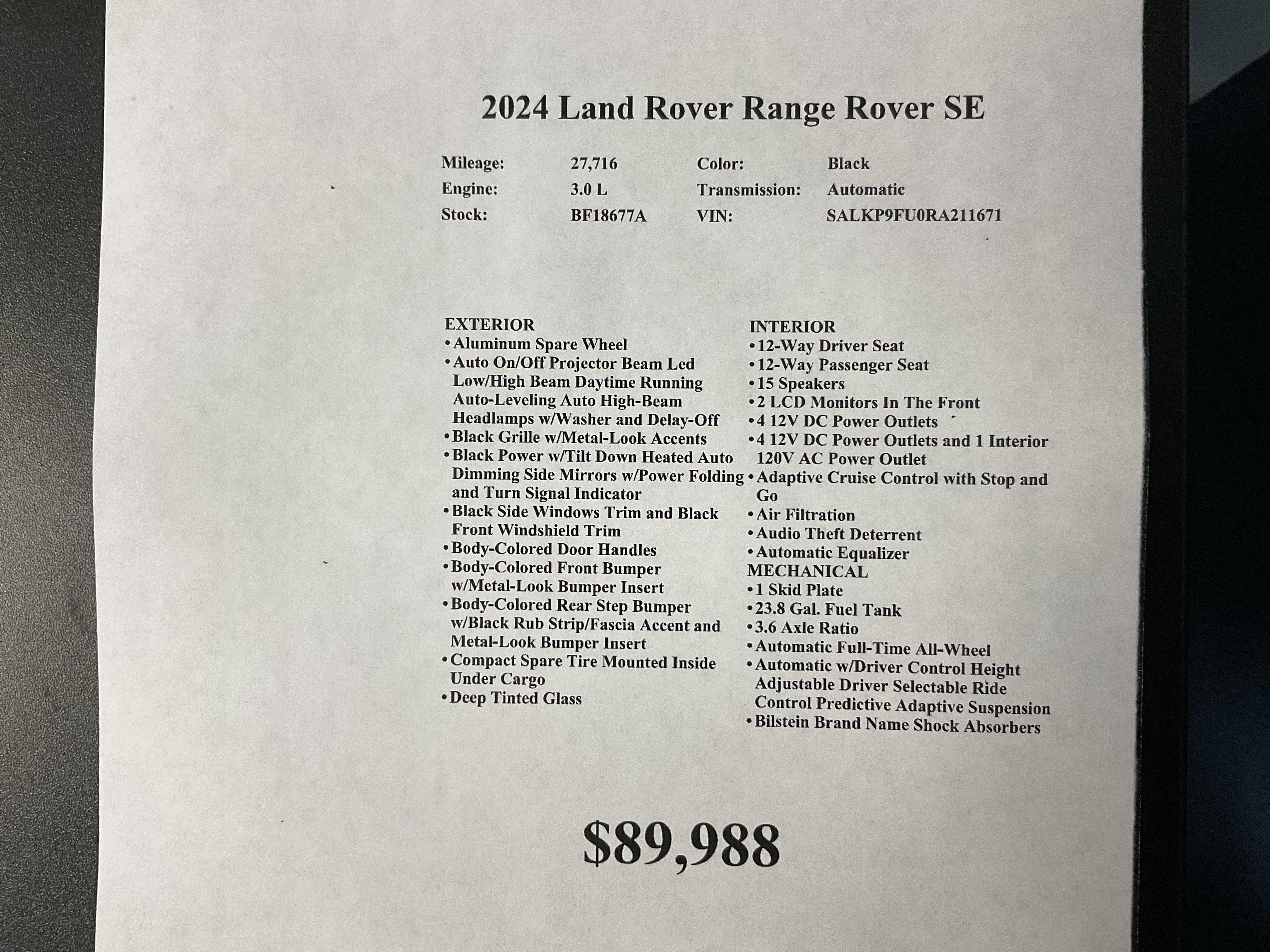 Used 2024 Land Rover Range Rover SE AWD/4WD image 29