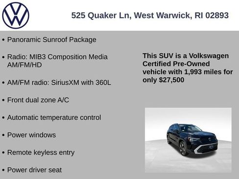Certified 2025 Volkswagen Taos SE w/ Panoramic Sunroof Package AWD/4WD image 7