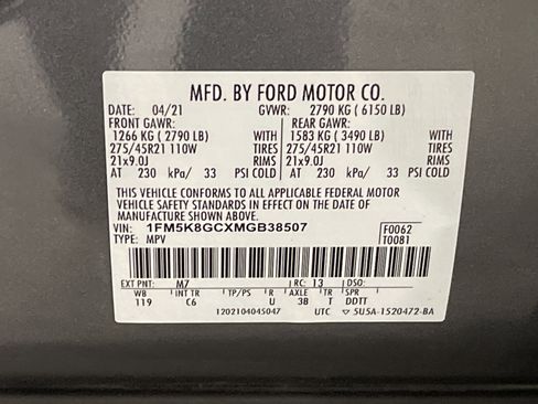 Used 2021 Ford Explorer ST w/ Equipment Group 401A image 30