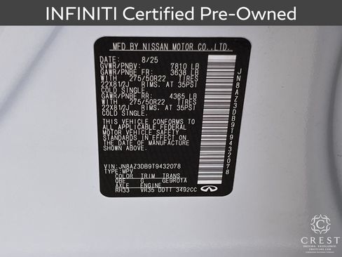 Certified 2026 INFINITI QX80 4WD w/ Sport Exterior Package image 33