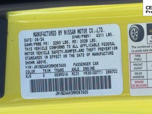 Certified 2024 Nissan Z Sport w/ Floor Mat Package image 29