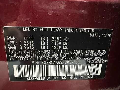 Used 2017 Subaru Legacy 2.5i AWD/4WD image 11