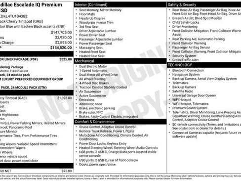 Certified 2026 Cadillac Escalade IQ Luxury 2 w/ LPO, Floor Liner Package AWD/4WD image 34