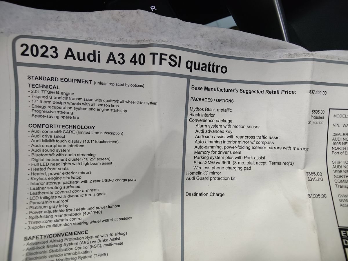 Used 2023 Audi A3 2.0T Premium AWD/4WD image 42