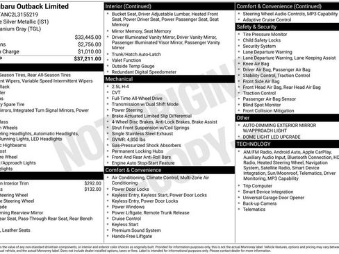 Used 2020 Subaru Outback Limited image 26