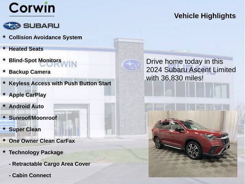 Used 2024 Subaru Ascent Limited w/ Technology Package AWD/4WD image 6