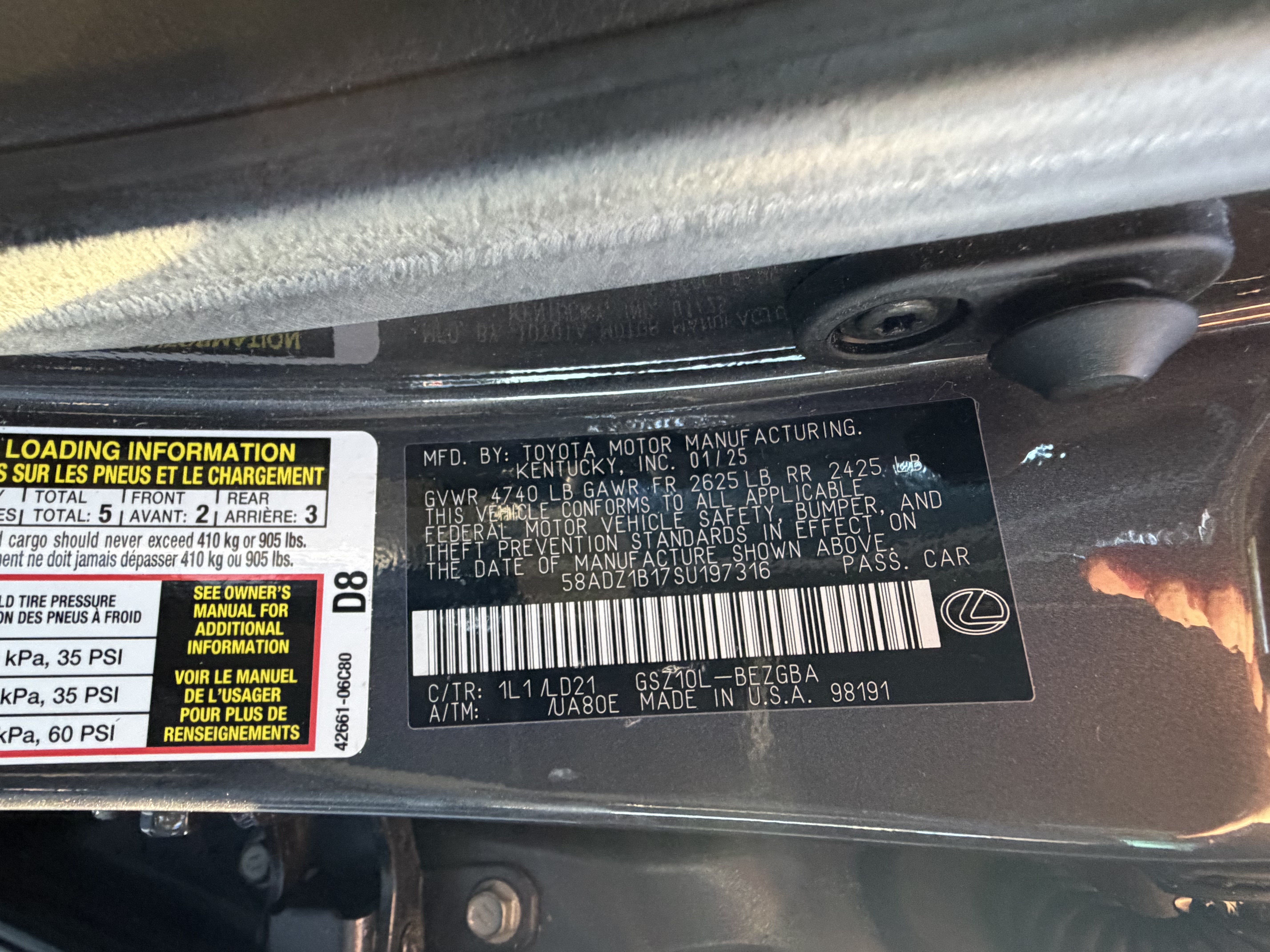 Certified 2025 Lexus ES 350 w/ Premium Package FWD image 46