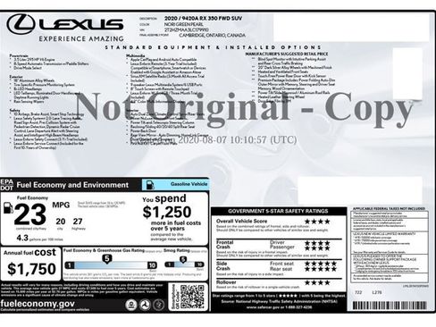 Used 2020 Lexus RX 350 FWD w/ Premium Package image 25