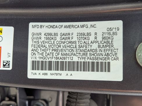 Certified 2019 Honda Accord LX image 15
