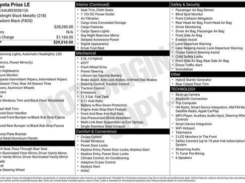 Used 2025 Toyota Prius LE FWD image 5