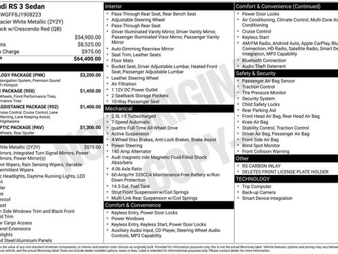 Used 2018 Audi RS 3 w/ Technology Package image 29