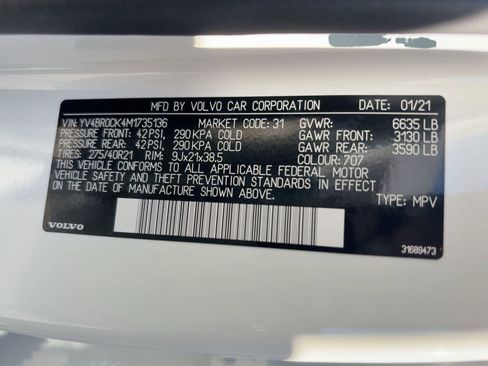 Certified 2021 Volvo XC90 T8 Inscription Expression w/ Climate Package image 21