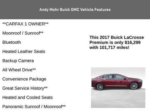 Used 2017 Buick LaCrosse Premium w/ Driver Confidence Package #2 AWD/4WD image 4