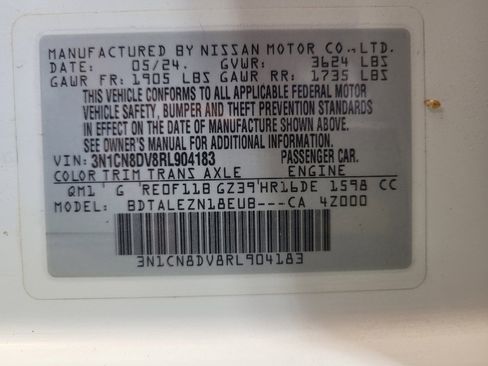 Used 2024 Nissan Versa S w/ Trunk Package FWD image 33
