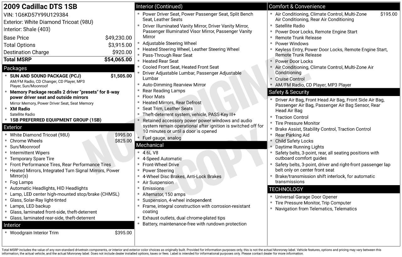 Used 2009 Cadillac DTS w/ Sun And Sound Package FWD image 3