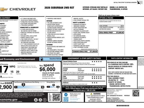 Used 2026 Chevrolet Suburban RST RWD image 4