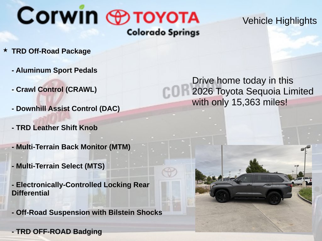 Used 2026 Toyota Sequoia Limited w/ TRD Off-Road Package AWD/4WD image 7