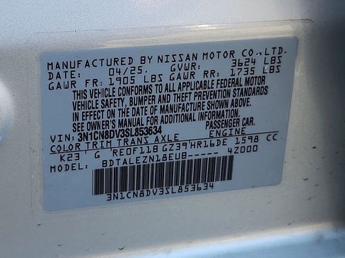 Certified 2025 Nissan Versa S w/ Trunk Package image 27