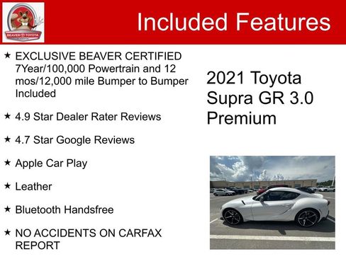 Used 2021 Toyota Supra Premium w/ Driver Assist Package RWD image 5