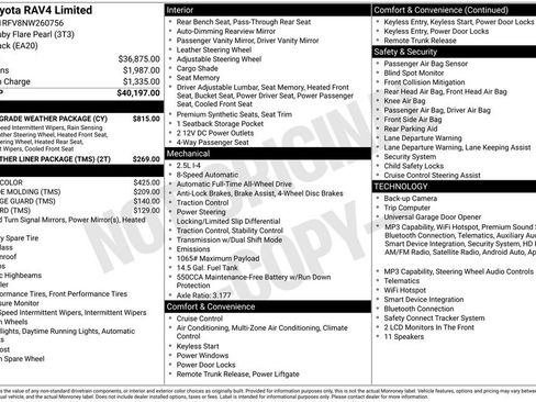 Used 2022 Toyota RAV4 Limited w/ Limited Grade Weather Package AWD/4WD image 3