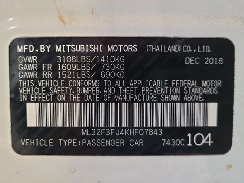 Used 2019 Mitsubishi Mirage G4 ES FWD image 33