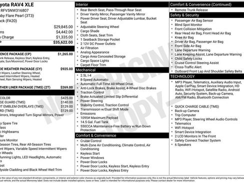 Used 2022 Toyota RAV4 XLE w/ Convenience Package AWD/4WD image 3