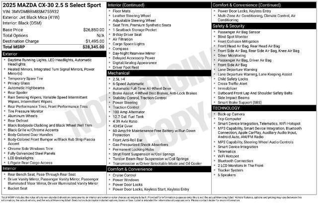 Used 2025 MAZDA CX-30 AWD 2.5 S w/ Select Sport Pkg image 13