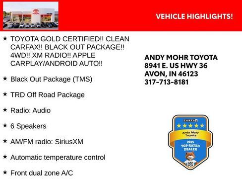 Certified 2023 Toyota Tacoma TRD Off-Road w/ Black Out Package (TMS) AWD/4WD image 2