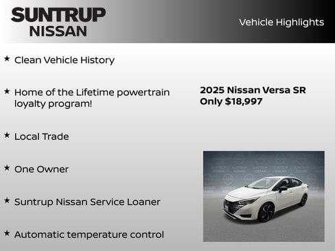 Certified 2025 Nissan Versa SR w/ Trunk Package FWD image 8