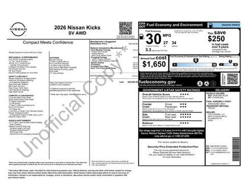 New 2026 Nissan Kicks SV w/ Charging Package AWD/4WD image 45
