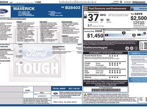 Used 2024 Ford Maverick Lariat w/ Black Appearance Package FWD image 16