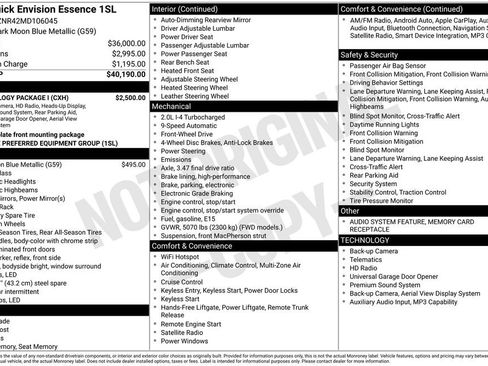Used 2021 Buick Envision Essence w/ Technology Package I FWD image 1
