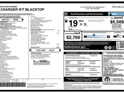 Certified 2023 Dodge Charger R/T w/ Blacktop Package RWD image 5