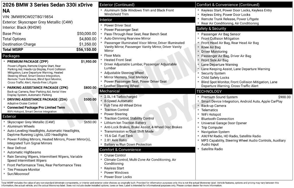 Certified 2026 BMW 330i xDrive Sedan AWD/4WD image 2