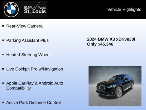 Used 2024 BMW X3 xDrive30i w/ Premium Package AWD/4WD image 16