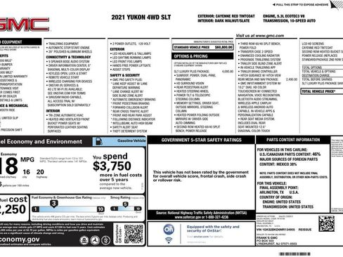 Used 2021 GMC Yukon SLT w/ SLT Luxury Plus Package image 1