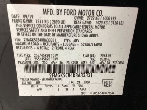 Used 2019 Ford Flex SEL w/ Equipment Group 202A FWD image 54