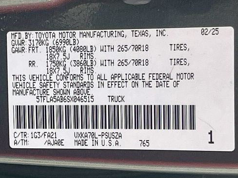 Used 2025 Toyota Tundra SR5 w/ SX Package RWD image 30
