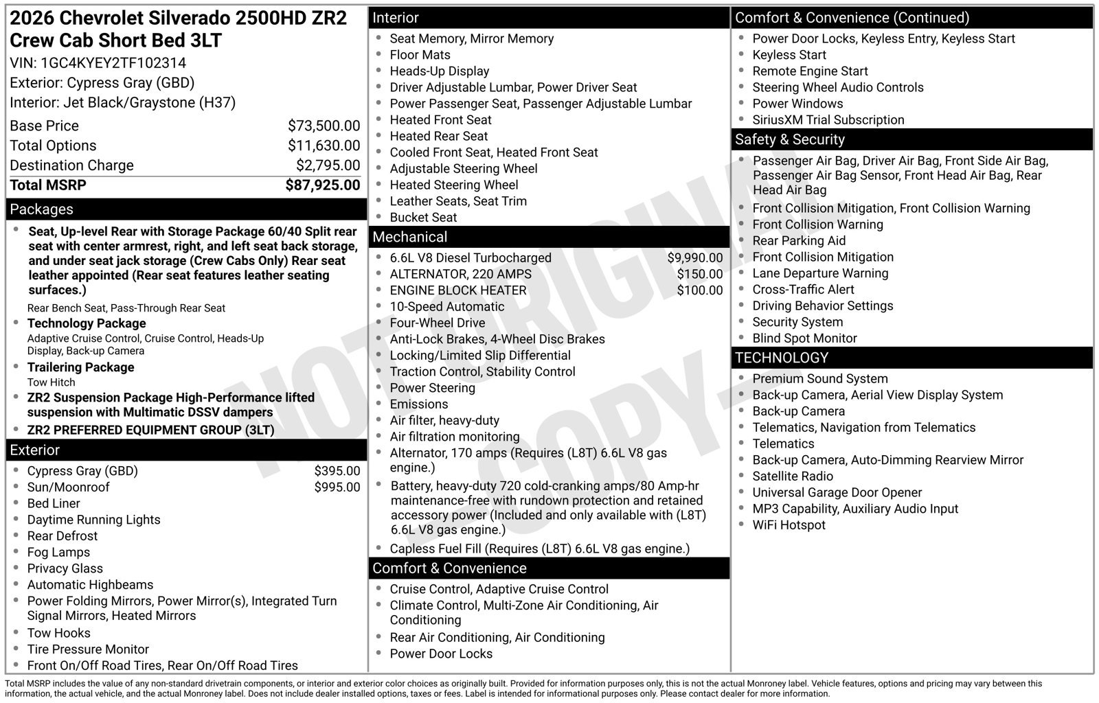 Used 2026 Chevrolet Silverado 2500 ZR2 AWD/4WD image 16