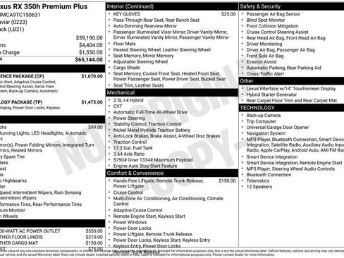 New 2026 Lexus RX 350 w/ Convenience Package AWD/4WD image 4