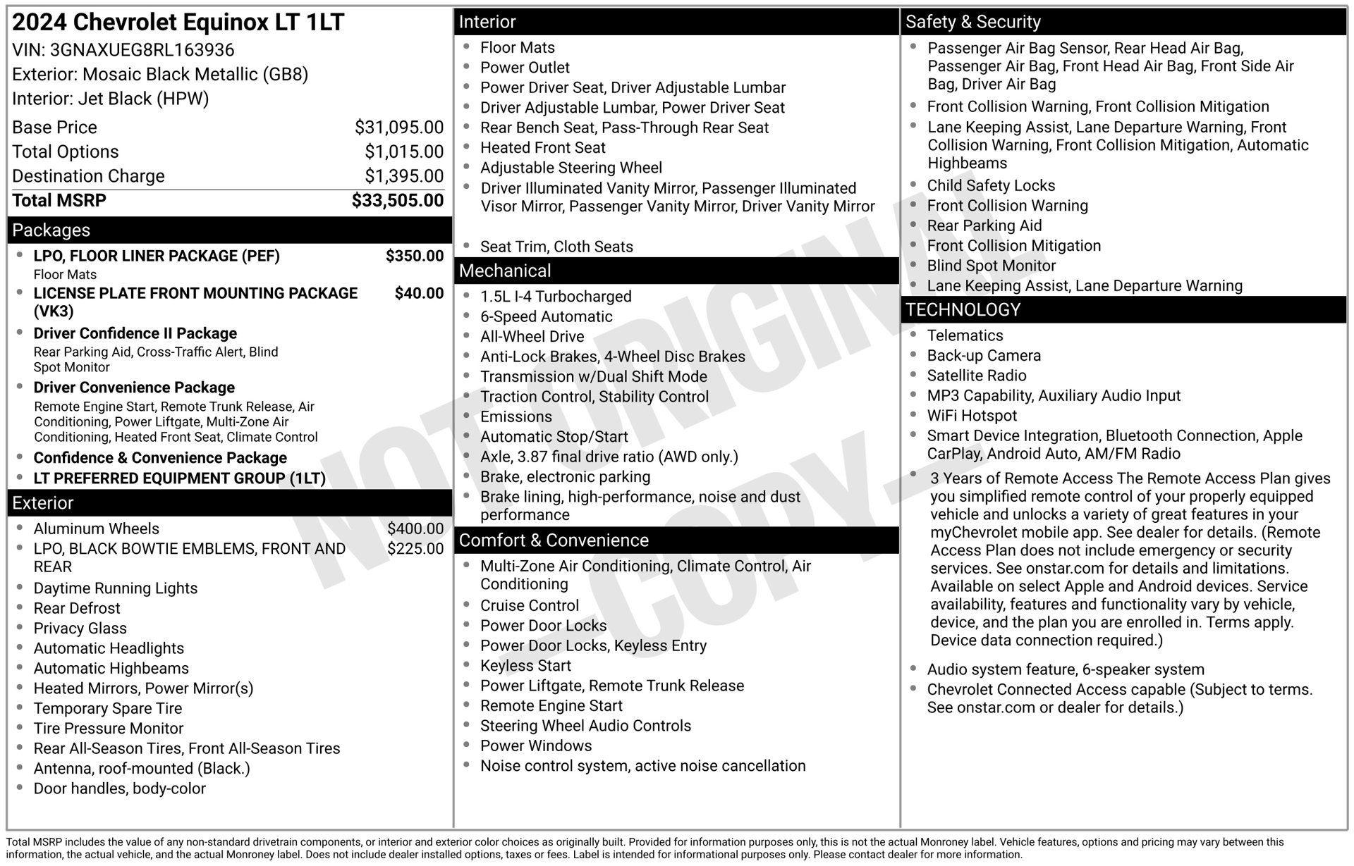 Used 2024 Chevrolet Equinox LT w/ LPO, Floor Liner Package AWD/4WD image 4