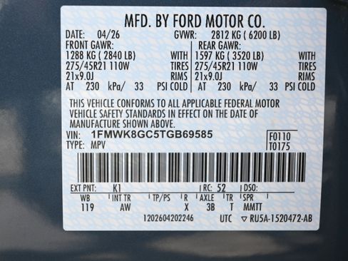 New 2026 Ford Explorer ST w/ Sun And Sound Package AWD/4WD image 14
