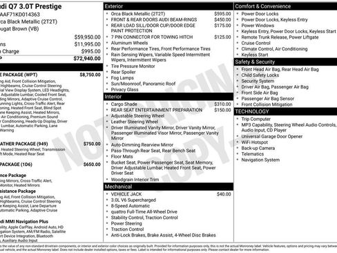 Used 2019 Audi Q7 3.0T Prestige w/ Prestige Package AWD/4WD image 3
