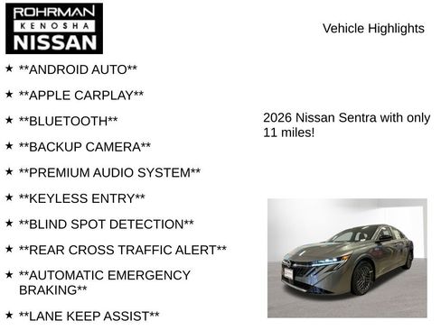 New 2026 Nissan Sentra SV w/ Floor Mat Package image 8